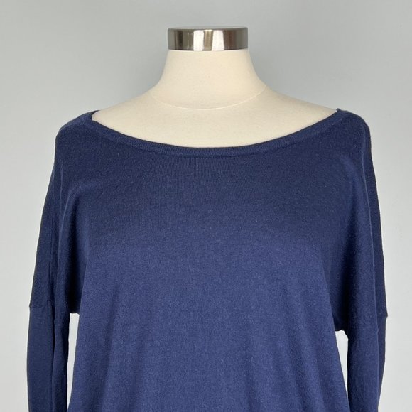 Joie Yael Womens Blue Lace Hem Sweater Cashmere Relaxed Scoop Back size Small - Picture 4 of 15